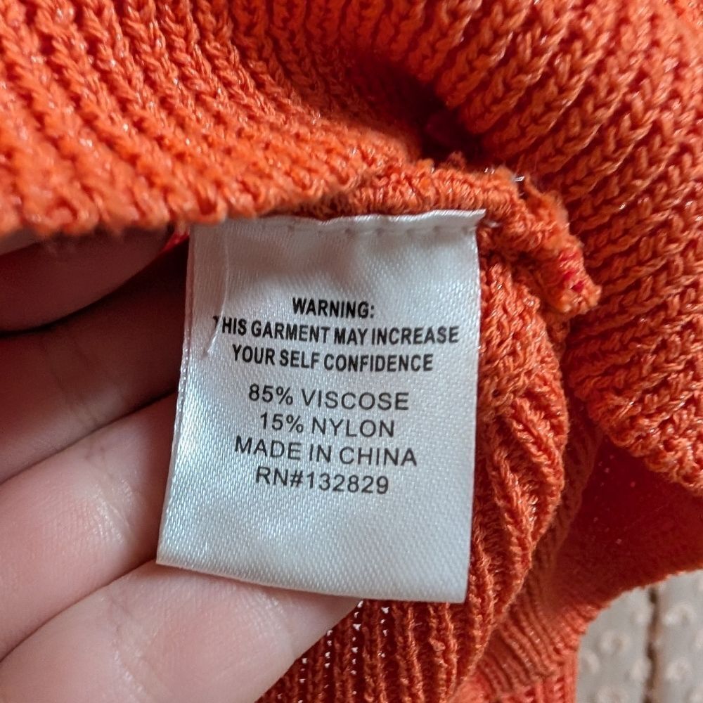 NWOT Song of Style Salma Orange Knit Sweater Revolve Size Small Luxury Beachcore - Picture 6 of 6